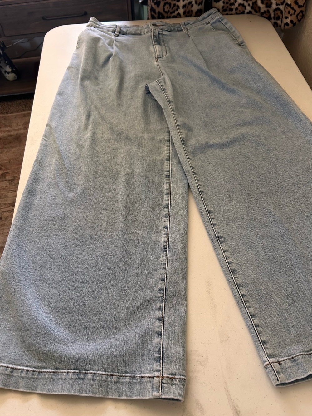 High-Rise Light Blue Wide Leg Jeans for Women